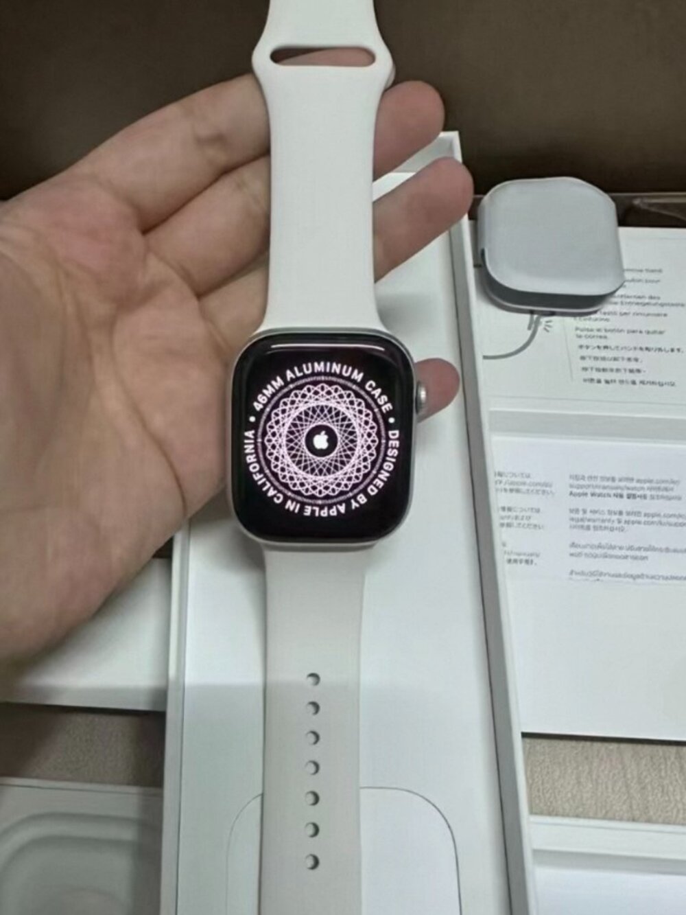 Apple Watch Series 11 46mm Silver Aluminum GPS with White Sport Band